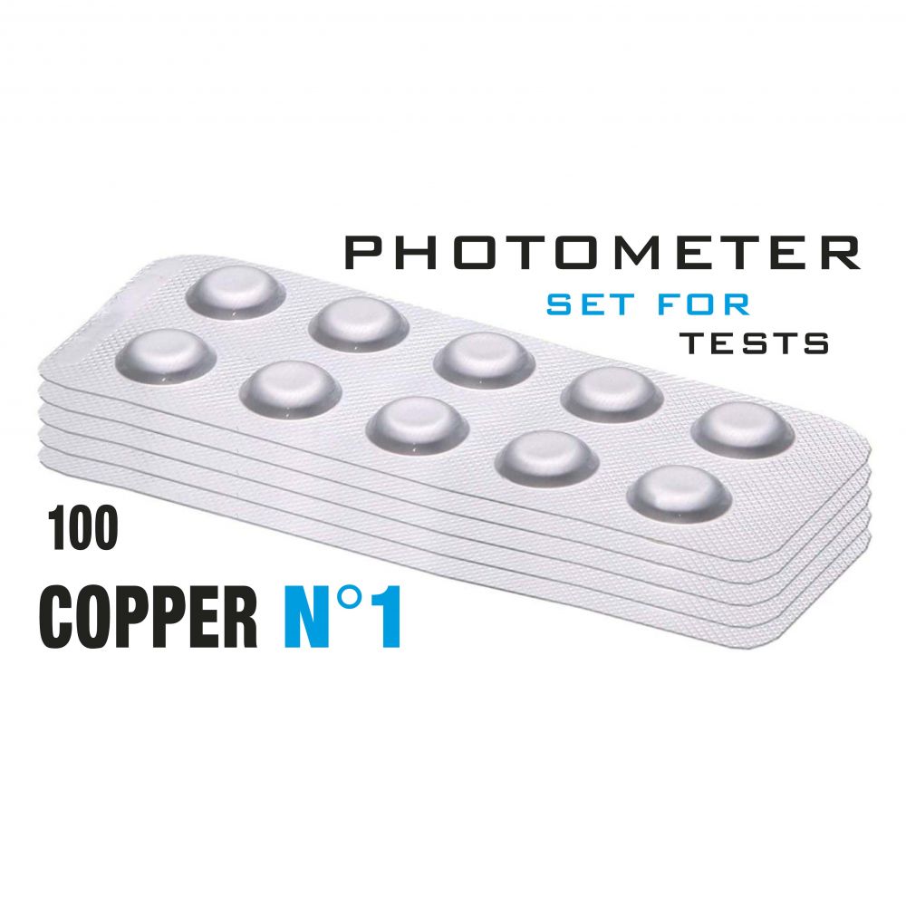 Изображение Таб. Copper 1 (Мідь 0 - 5 мг/л) 100 піг/уп. (10 піг/шт) Photometer/Comporator
