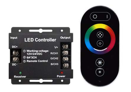 Изображение Пульт+ Контролер RGB DC 12V 30 OA (для 4х жил) 360 Вт