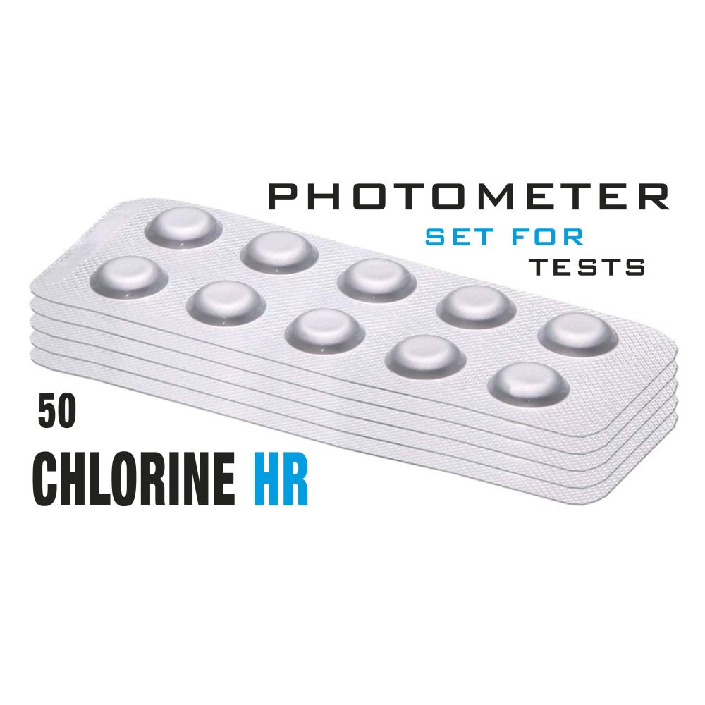 Изображение Таб. Chlorine HR (KI) (Хлор, 10-300 мг/л) (50 піг/уп.) (10 піг/шт) Photometer/Comporator