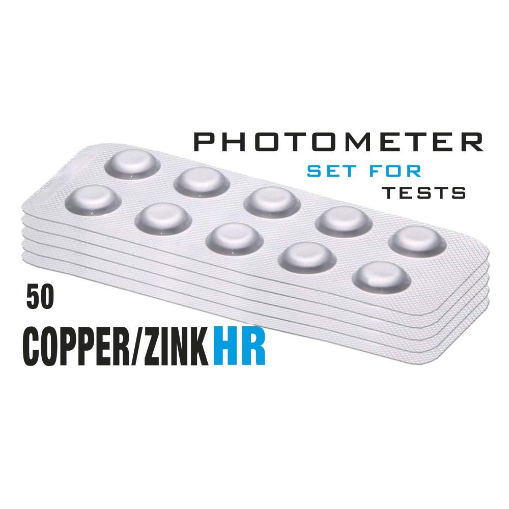 Изображение Таб. Copper/Zinc HR (Мідь/Цинк 0 - 5мг/л) (50 піг/уп.) (10піг/шт) Photometer/Comporator
